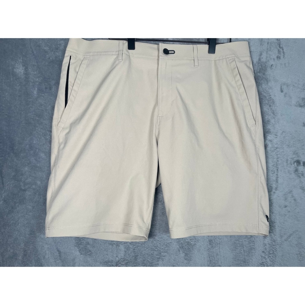Public Rec Shorts Mens 36 Tan Khaki Performance Zipper Pocket Polyester